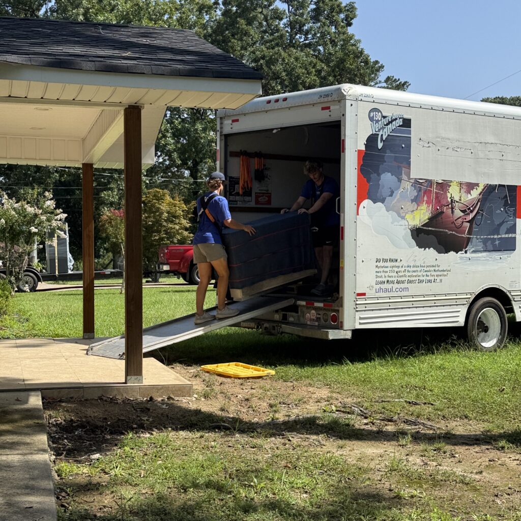 Moving truck being loaded